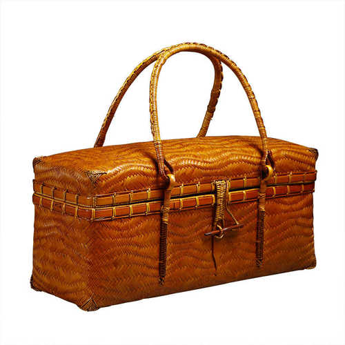 热销竹编手提茶箱复古名家收藏竹编包精品茶人包茶具收纳竹包便携