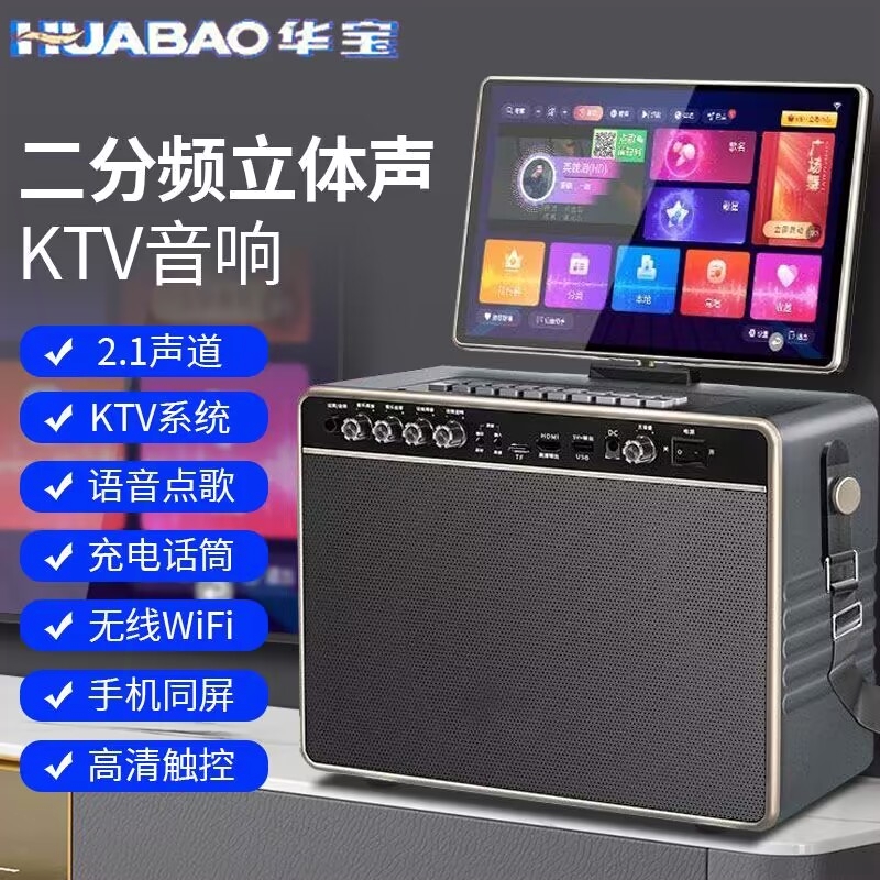 广场舞卡拉ok家用一体机带屏功放机华宝户外大音量高档家庭音响跳