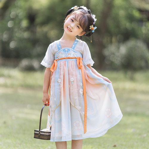 正品女童汉服夏季儿童古风古装