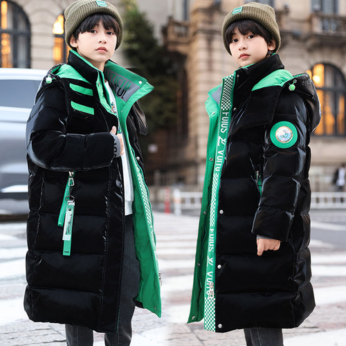 男童长款羽绒服加厚免洗