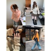 宽松慵懒风针织衫 siii 上衣 女秋季 薄款 2025早秋橘色镂空长袖 罩衫