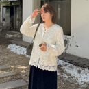 女大码 2025冬季 蕾丝打底衫 毛绒感花边V领长袖 高级感显瘦上衣 新款