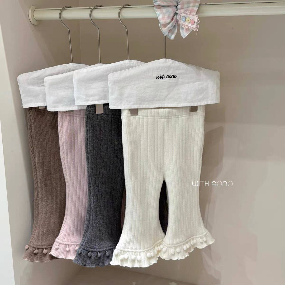 婴儿可爱洋气花边加绒喇叭裤秋冬装新款女宝加绒修身保暖打底长裤,童装/婴儿装/亲子装,裤子,淘宝优惠券,粉丝福利购,淘宝优惠卷