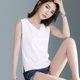 白色宽松精梳棉V领吊带背心女内搭春夏季 打底衫 新款 纯色外穿无袖
