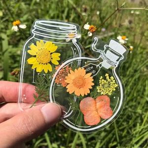 干花透明书签DIY材料包创意礼品鲜花树叶标本手工制作春日纪念