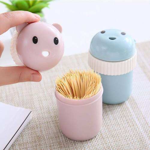 牙签盒自动弹出按压式家用商用创意卡通可爱2025新款桶筒罐瓶