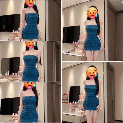 蹦迪辣妹性感抹胸包臀连衣裙短裙春夏巨辣凸显身材修身内搭礼服裙