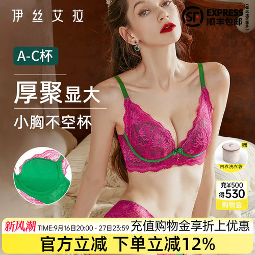伊丝艾拉内衣女小胸聚拢蕾丝文胸