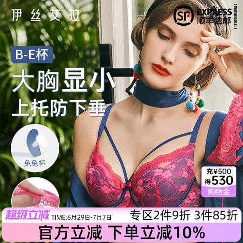 伊丝艾拉大胸显小透气全罩杯内衣