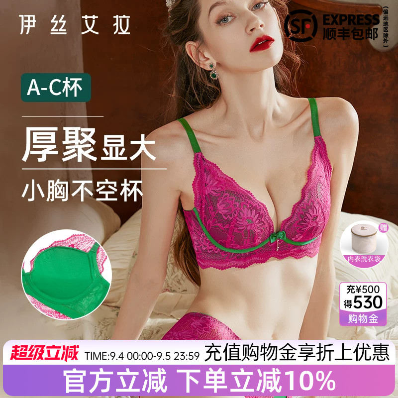 伊丝艾拉内衣女小胸聚拢蕾丝文胸