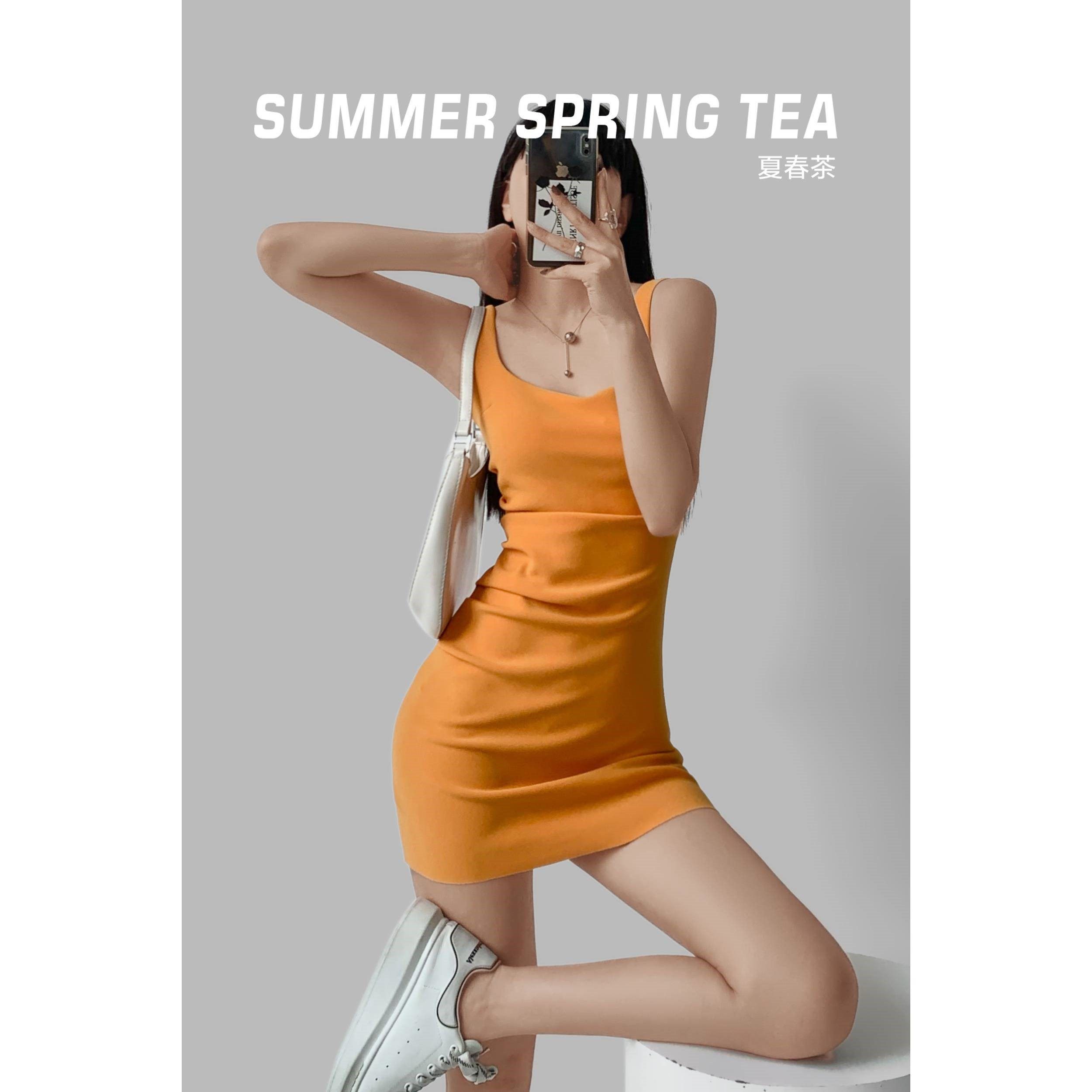 肯豆裙2024夏季辣妹裙无袖背心吊带短裙女高腰褶皱修身包臀连衣裙,个性定制/设计服务/DIY,工作服定制,淘宝优惠券,粉丝福利购,淘宝优惠卷