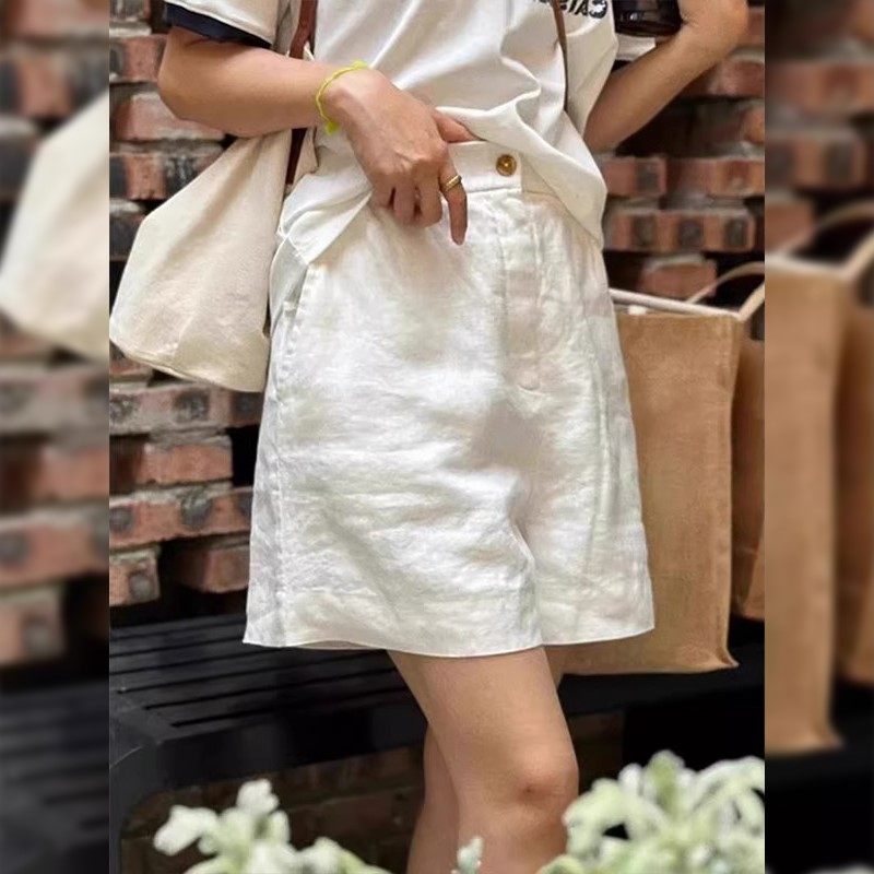 老钱风白色天丝亚麻休闲短裤女夏季薄款大码胖mm小个子a字西装裤,个性定制/设计服务/DIY,工作服定制,淘宝优惠券,粉丝福利购,淘宝优惠卷