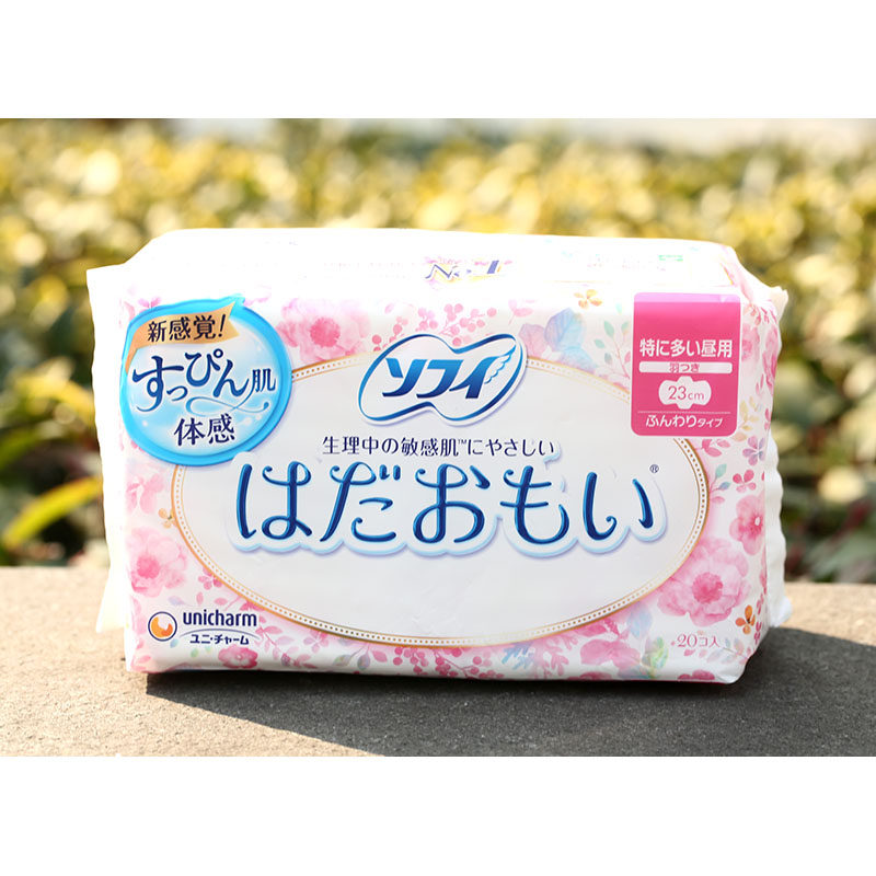 日本进口尤妮佳苏菲卫生巾敏感肌肤日用23cm20片 普通厚度23年6月
