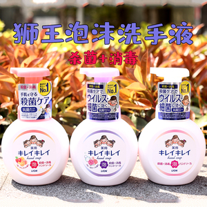 杀菌+消毒 日本原装进口LION狮王洗手液全植物洁净 泡沫250ml保湿