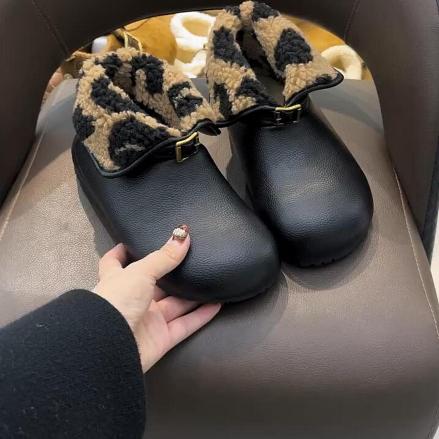 【现货送退货宝】豹纹雪地靴女