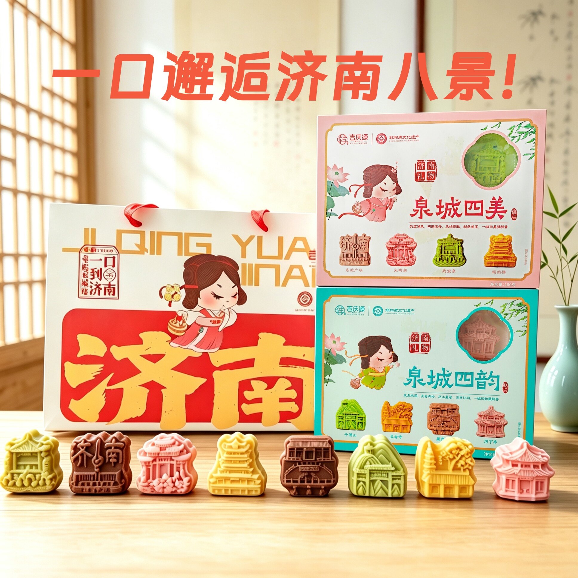 好客山东吉庆源济南礼物泉城四美特产非遗糕点零食山东文创点心