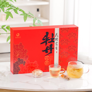 好客山东菏泽牡丹花蕊花朵茶花茶花开富贵长长久久套盒特产伴手礼