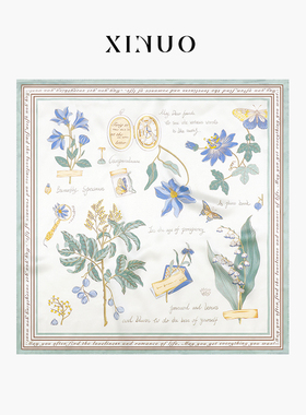 xinuosichou惜诺 小枝寄信 真丝丝巾女高级感 桑蚕丝中方巾丝巾