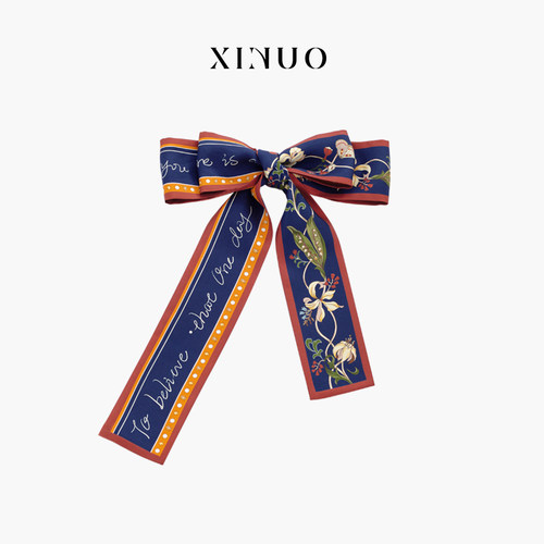 XINUO法式复古丝巾真丝飘带