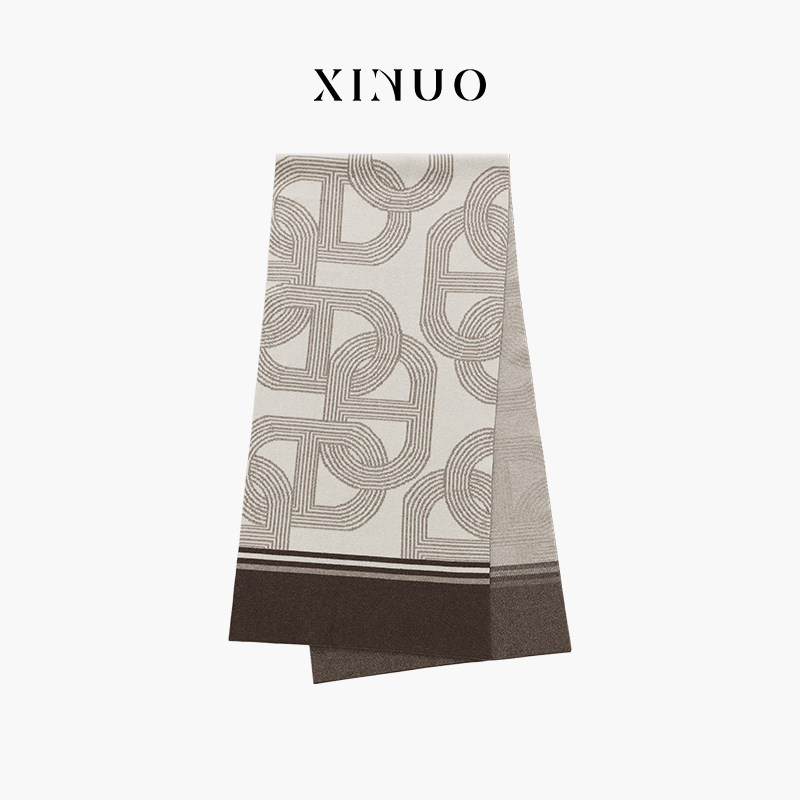 xinuosichou惜诺 长花纹围巾 高级感羊毛围巾大披肩两用女送礼物