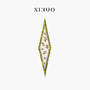 真絲桑蠶絲絲巾系脖 XINUO 四季 韶華 高級感菱形巾女春夏防曬 法式