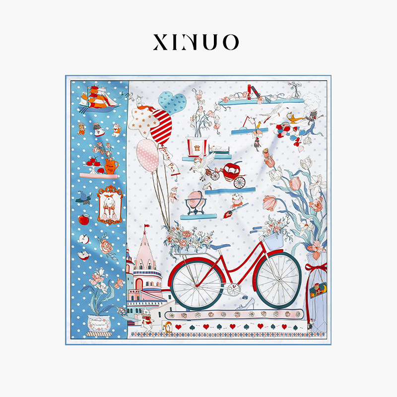xinuosichou惜诺 童话奇妙夜 桑蚕丝真丝大方巾丝巾