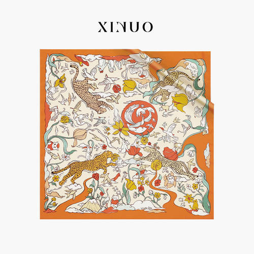 XINUO桑蚕真丝新款方巾法式披肩