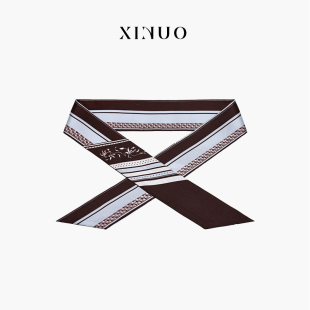 xinuosichou惜诺 千纹絮语 100%真丝丝巾系脖女 设计感丝巾桑蚕丝