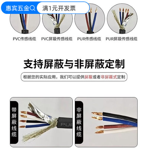 M12连接器带线航空插头4芯5芯8芯