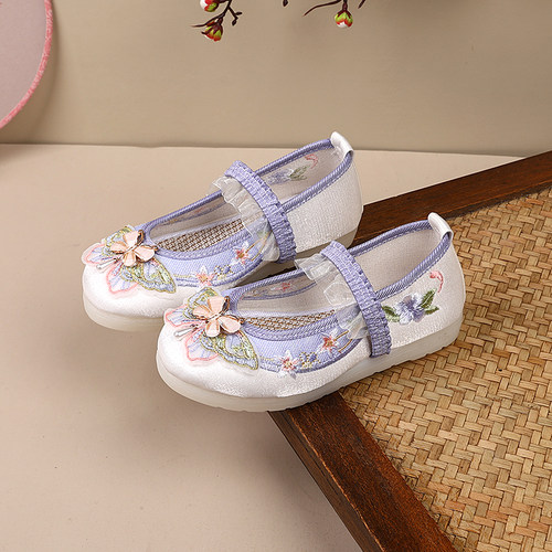 汉服鞋子女童马面裙中国风老北京绣花布鞋古装公主儿童演出古风鞋