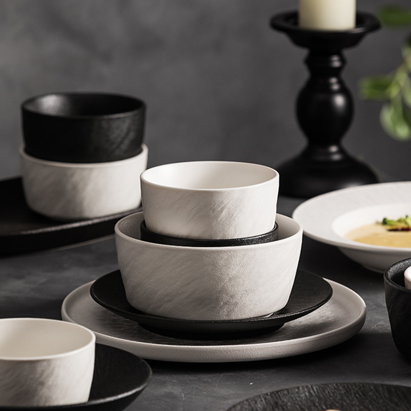 高级黑白餐具自由搭配