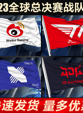 RNG队旗 世界赛旗帜 lpl应援旗定制edg战旗2022黑金t1战队tes小号s旗子带旗杆棍s12游戏mg永不言弃jdg羽毛球