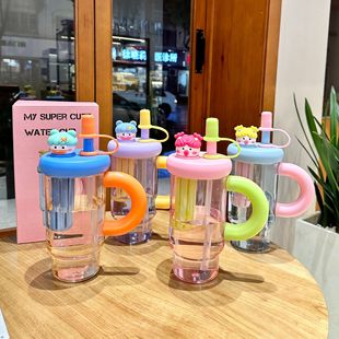 新款 优选夏季 塑料杯耐高温大容量家用塑料吸管杯高颜值加厚水杯
