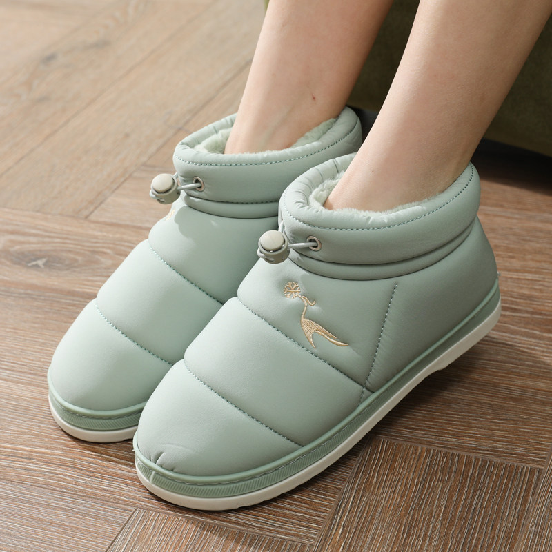 羽绒包跟棉拖鞋女冬季外穿防滑