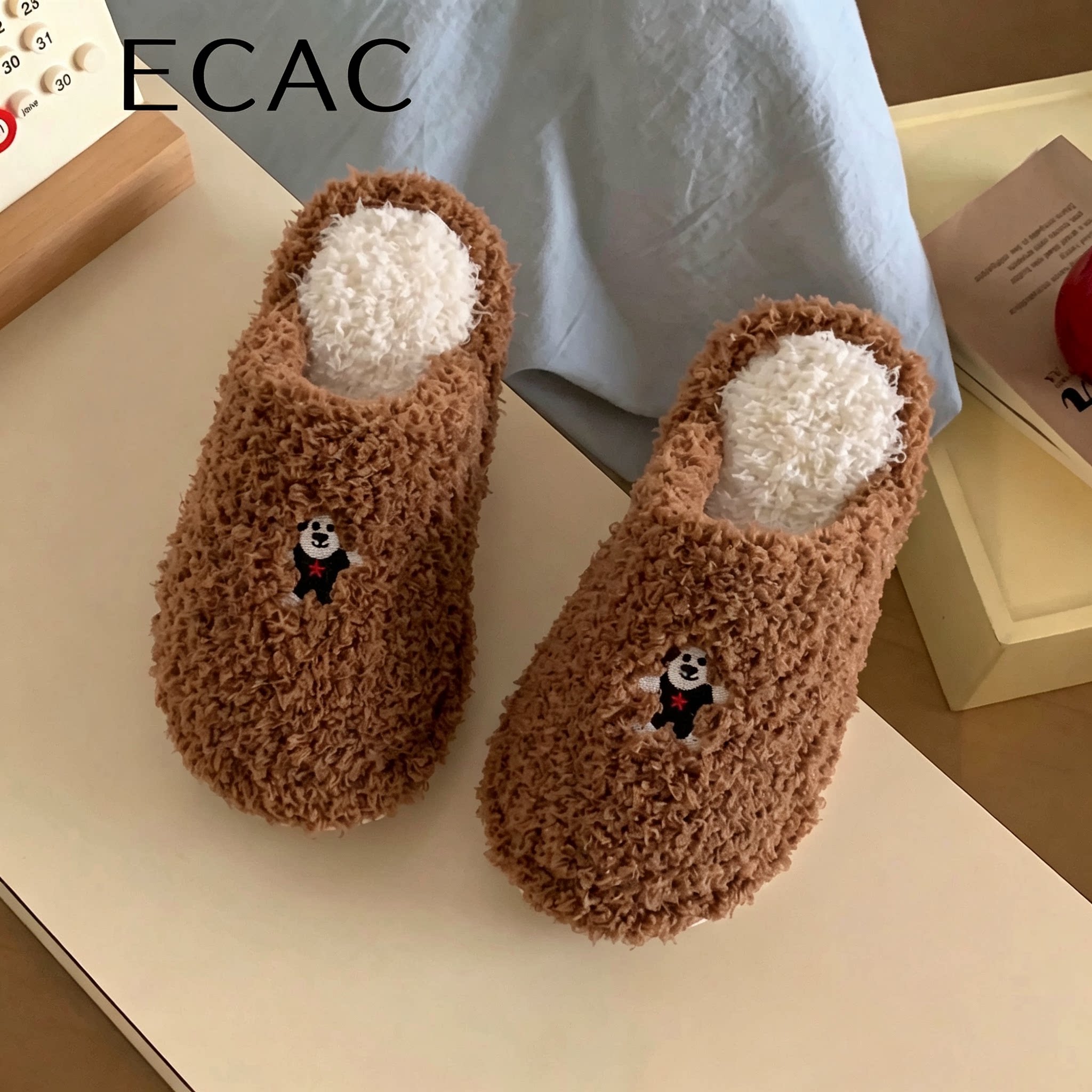 ECAC可爱狗狗棉拖鞋男女款2026新款秋冬居家保暖情侣家用防滑棉拖
