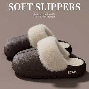 男士棉拖鞋防水可拆卸秋冬季2025新款EVA厚底加绒室内居家棉拖女