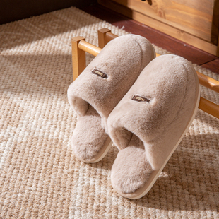 棉拖鞋女2025新款室内家居加绒保暖毛毛鞋秋冬季情侣家用防滑拖鞋