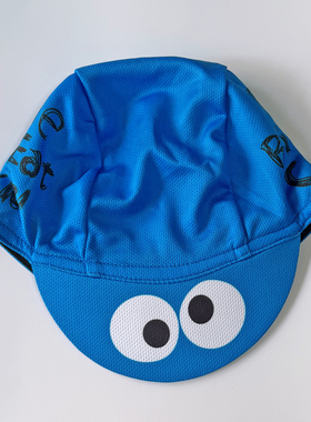 蓝色大眼睛骑行帽防晒透气公路自行车小帽内衬帽防风男女四季通用
