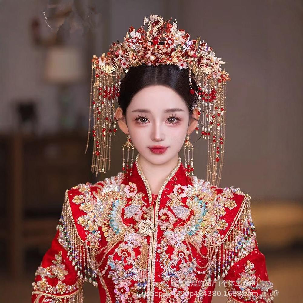 明制汉服婚服新娘凤冠头饰新款新中式结婚发饰大气奢华高端饰品