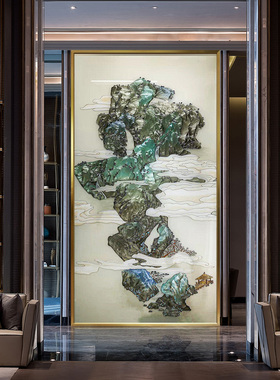 萱颜玄关轻奢可定制珐琅画