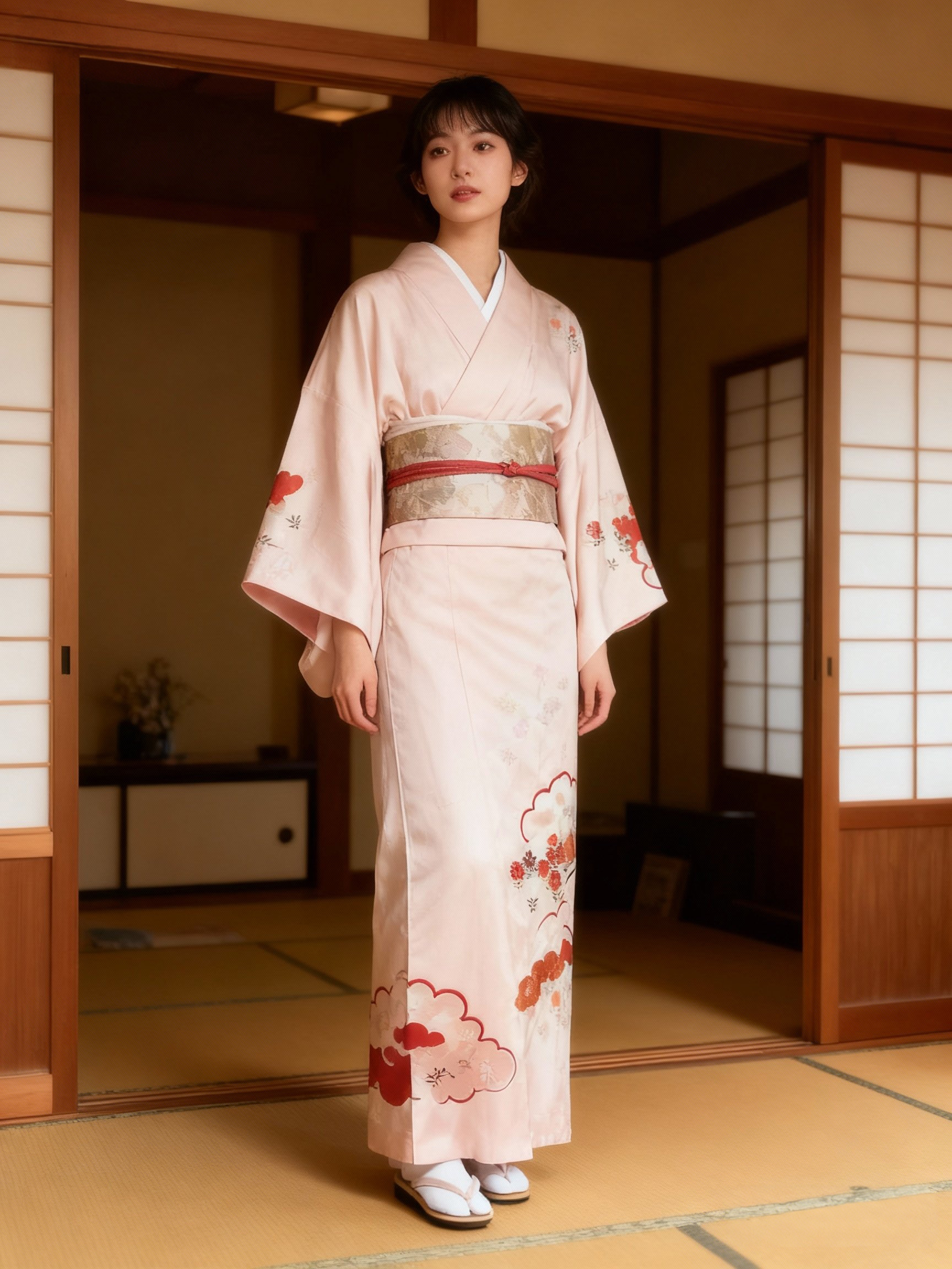 正娟和服面料反解古法旗袍面料汉服面料月下和服限时山鸟赏味和服