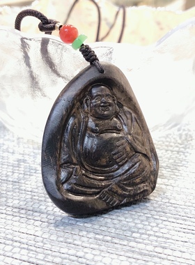 D486# 越南芽庄水沉沉香挂件 天然老料沉香 弥勒佛吊坠12.8g