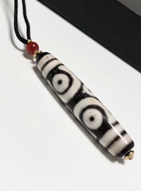 D908# 天然精品老台湾工艺6眼天珠锁骨珠 西藏至纯工艺玛瑙珠吊坠