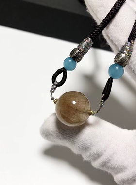 D1052# 天然红铜发晶满发吊坠 锁骨链16.5mm