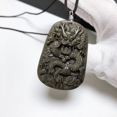 D10# 金曜石龙牌吊坠53.3*36.5*12.5mm 重32.29克