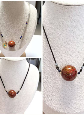 D658# 纯手工非遗传承大漆珠吊坠锁骨链19.5-20mm 设计款多款可选