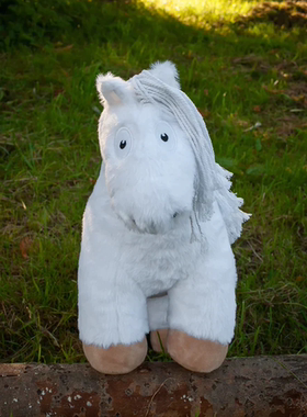 英国Crafty Ponies玩偶马术 白色小马  配专业马术学习画册 柔软