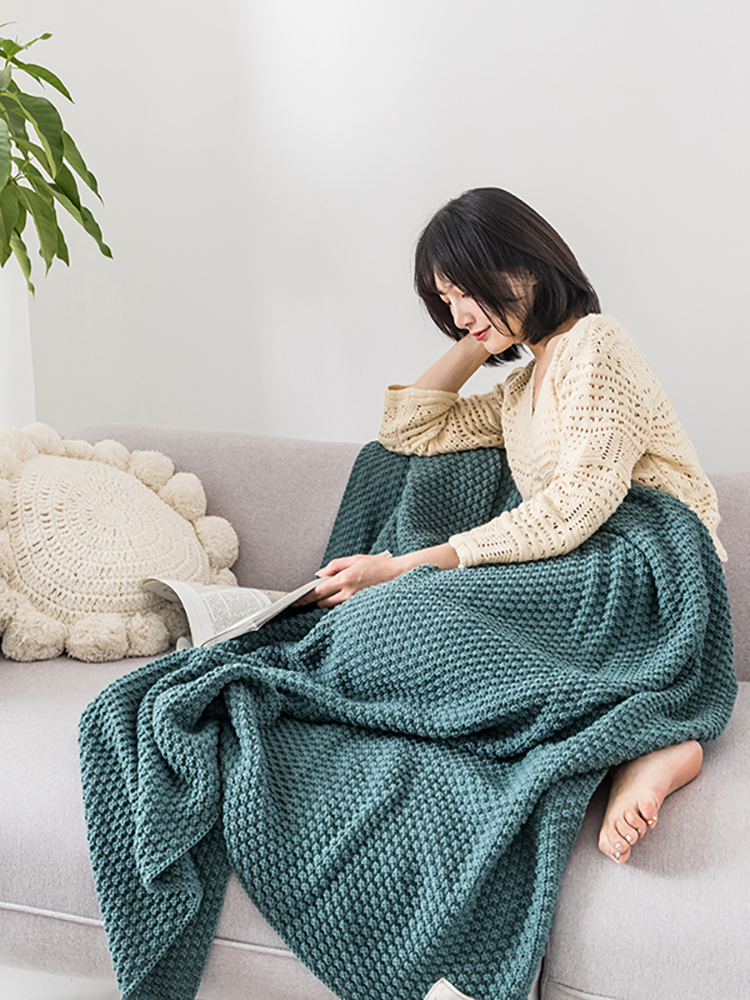 ins wind Nordic office nap sofa blanket air conditioning blanket knitted small blanket shawl blanket blanket bed end blanket