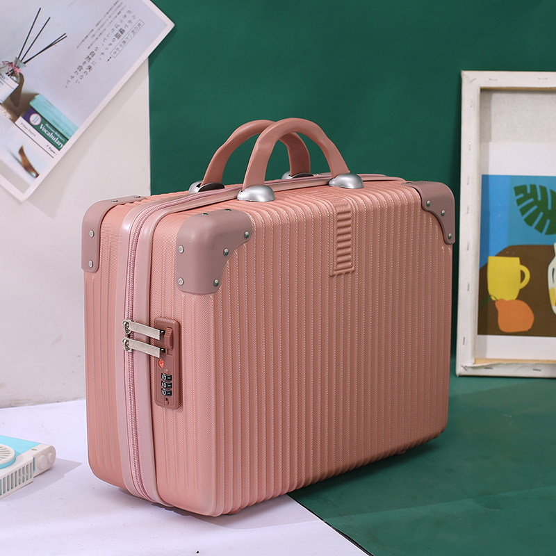14寸行李箱化妆包手提箱复古时尚手提包收纳包女大容量耐用新款