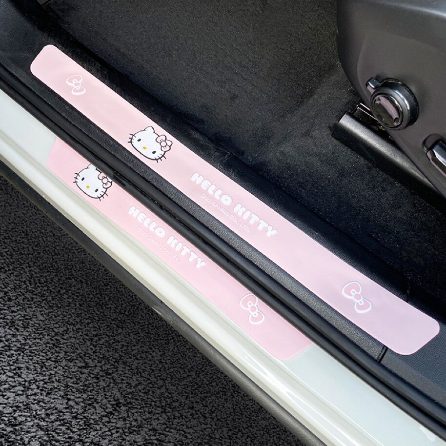 hellokitty汽车门槛条卡通可爱车载脚踏板保护条凯蒂猫车用装饰品